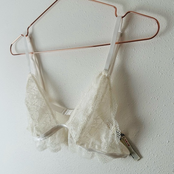 New Free People Bright Eyes Bralette Lace Bra Boho Ivory - Picture 7 of 7